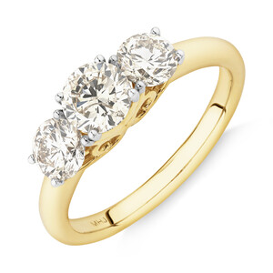 Engagement Ring with 1.60 Carat TW of Diamonds in 14kt Yellow Gold
