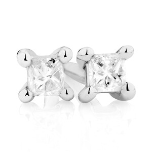Stud Earrings with Diamonds in 10kt White Gold