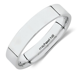 4mm Flat Wedding Band in 10kt White Gold