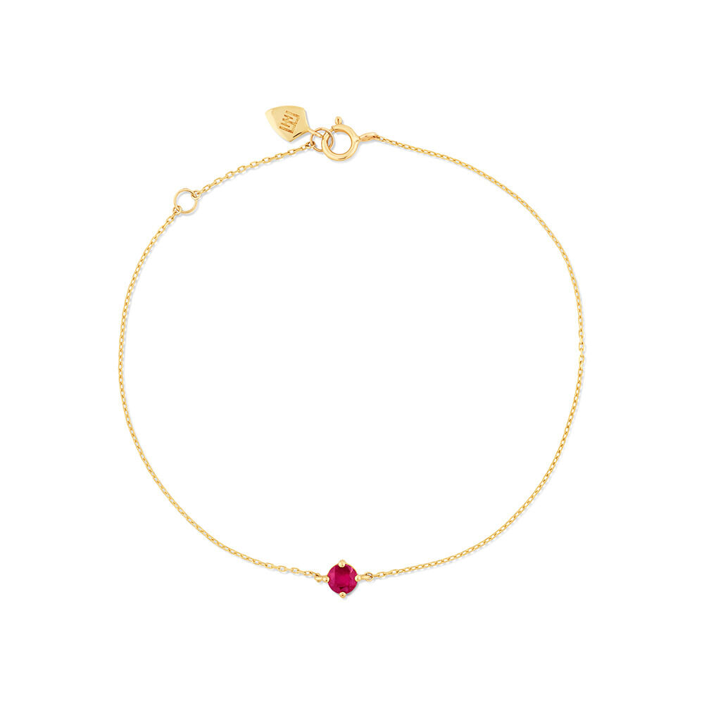 Bracelet with Ruby in 10kt Yellow Gold
