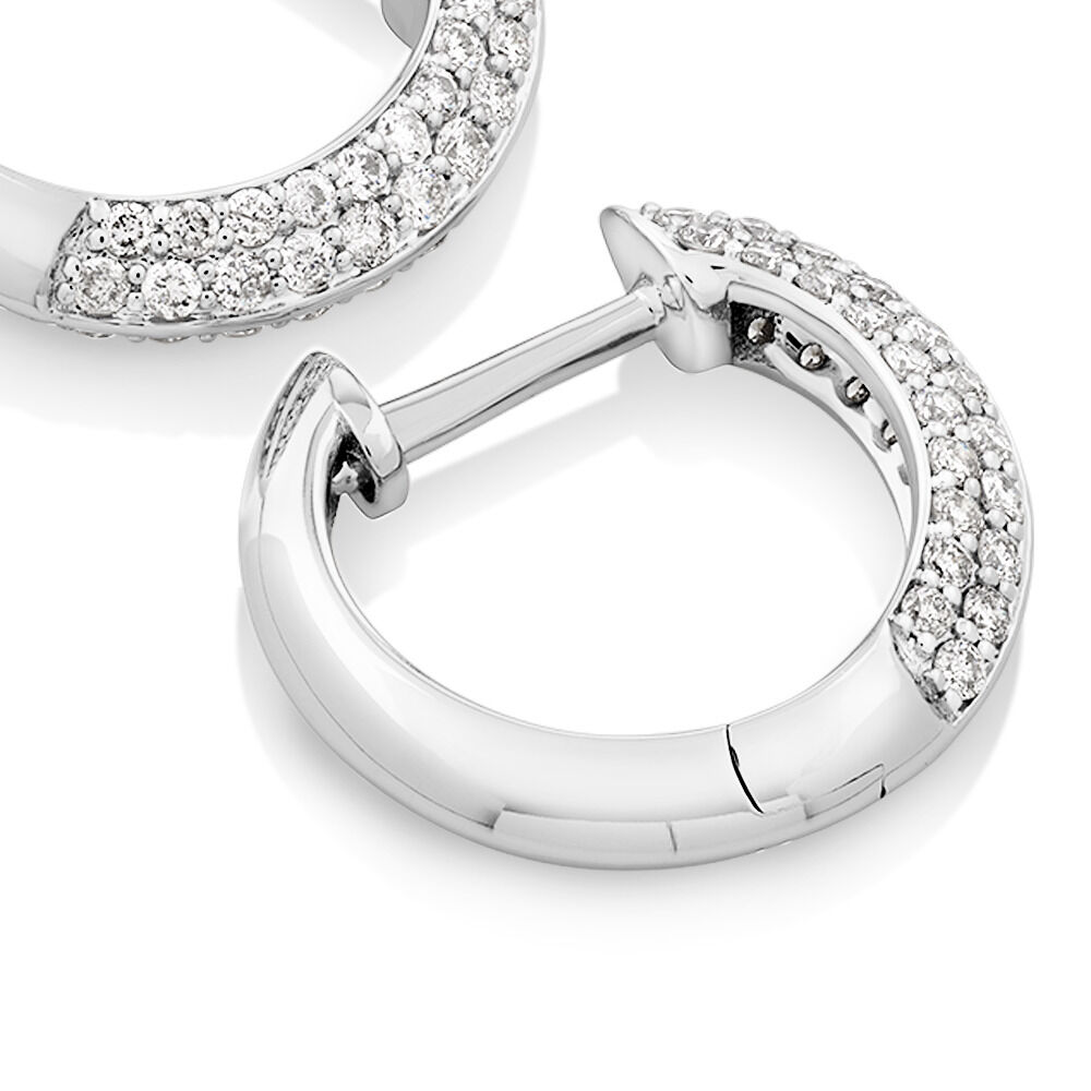 Pavé Knife Edge Earrings with .38TW of Diamonds in 10kt White Gold