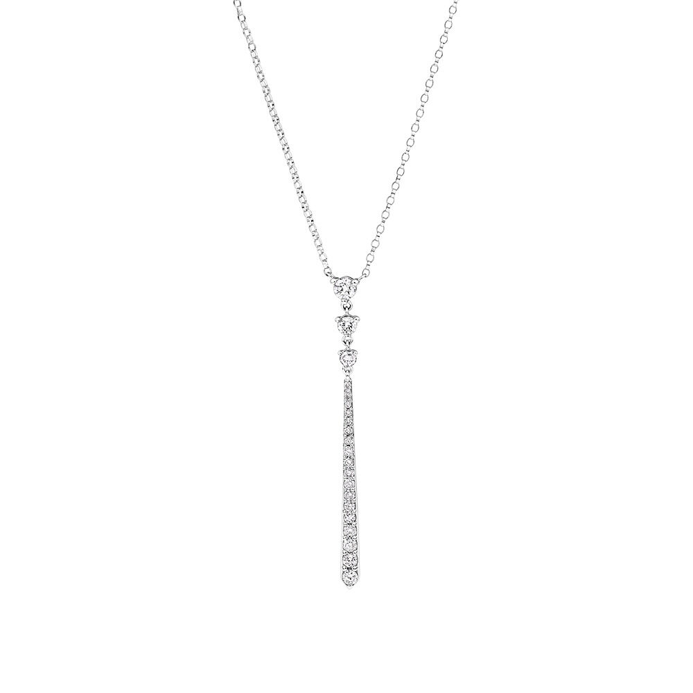 Deco Bar Necklace with 0.40 Carat TW of Diamonds in 10kt White Gold