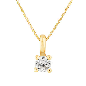 Solitaire Pendant with 0.25 Carat TW of Diamond in 10kt Yellow Gold