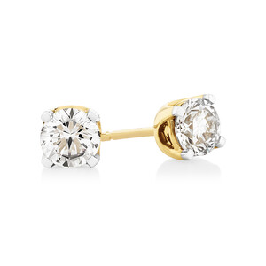 Prelude Stud Earrings with 0.70 Carat TW of Diamonds in 10kt Yellow Gold