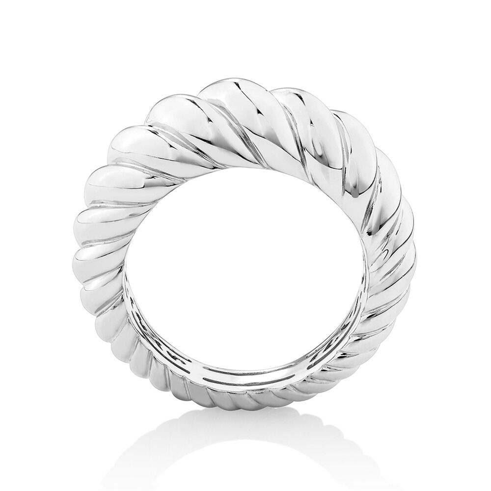 Sculpture Croissant Ring In Sterling Silver