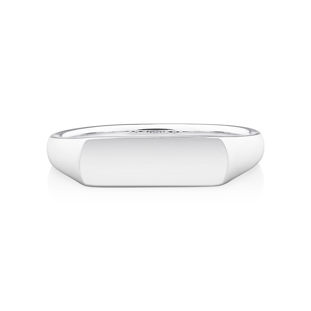 Mens rectangle signet ring hot sale
