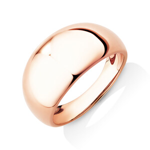 Wide Polished Dome Ring in 10kt Rose Gold