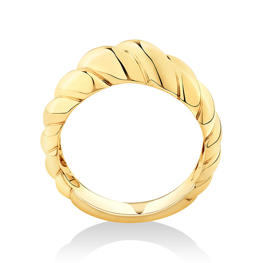 Wide Croissant Ring in 10kt Yellow Gold