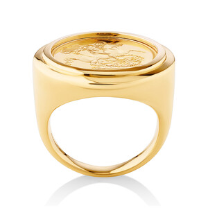 Full Sovereign Ring in 10kt & 22kt Yellow Gold