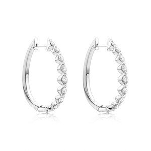 Diamond  Hoops with 2 Carat TW of Diamonds in 14kt White Gold