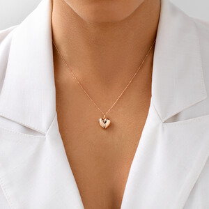 Puff Heart Pendant in 10kt Rose Gold