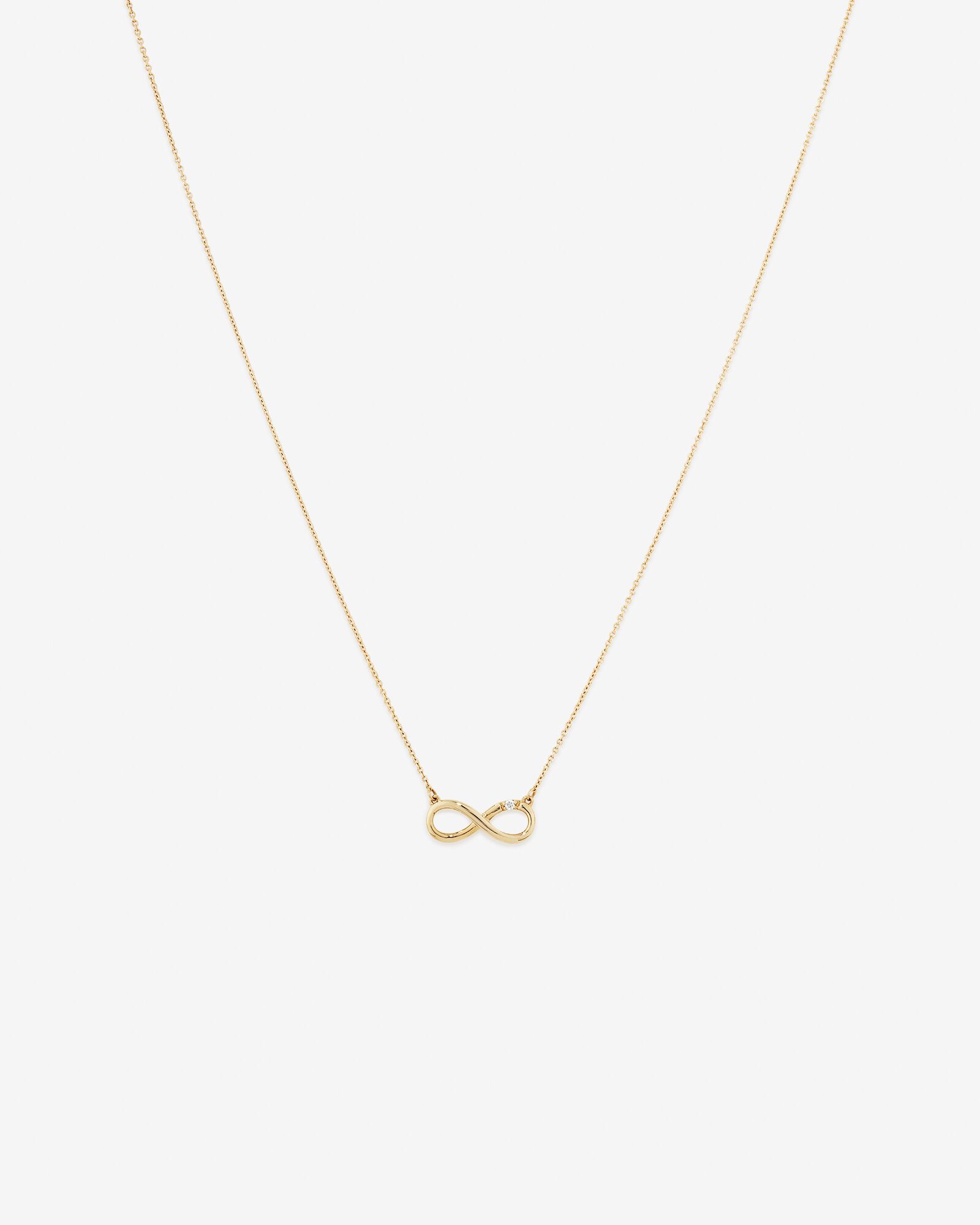 Gold infinity necklace with diamonds hotsell