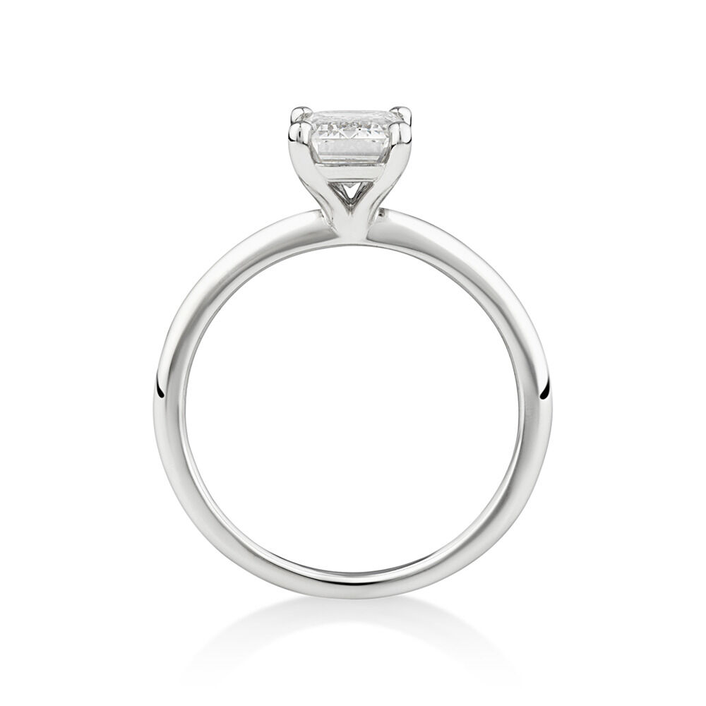 1.50 Carat Emerald Cut Laboratory-Grown Diamond Ring In 14kt White Gold