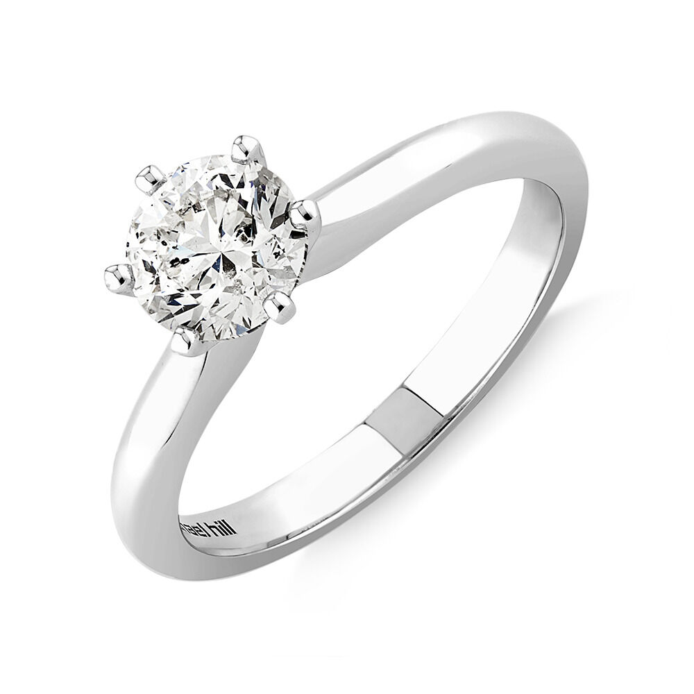 Certified Solitaire Engagement Ring with a 1 Carat TW Diamond in 18kt White Gold