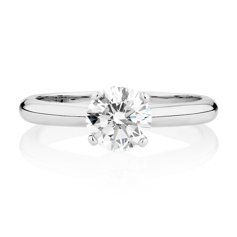 Certified Solitaire Engagement Ring with a 1 Carat TW Diamond in 14kt White Gold