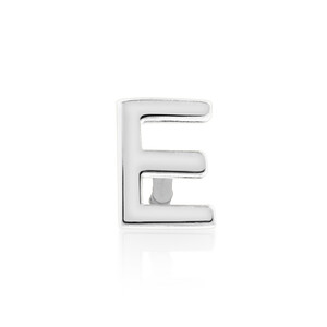 Bouton d'oreille unique à initiale E en argent sterling