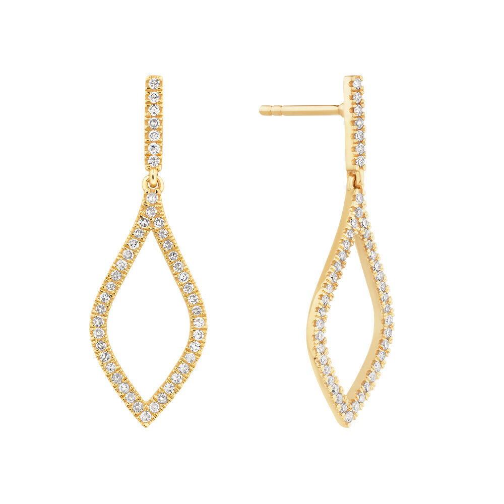 9ct Yellow Gold Sparkle Twist Drop Earrings | Ernest Jones