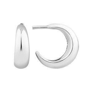 Sculpture Hoop Earrings In Sterling Silver