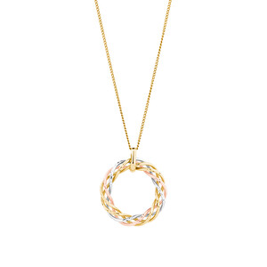 Twist Pendant with 10kt Yellow, White & Rose Gold