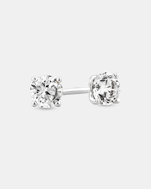 0.50 Carat TW Diamond Solitaire Stud Earrings in 18kt White Gold