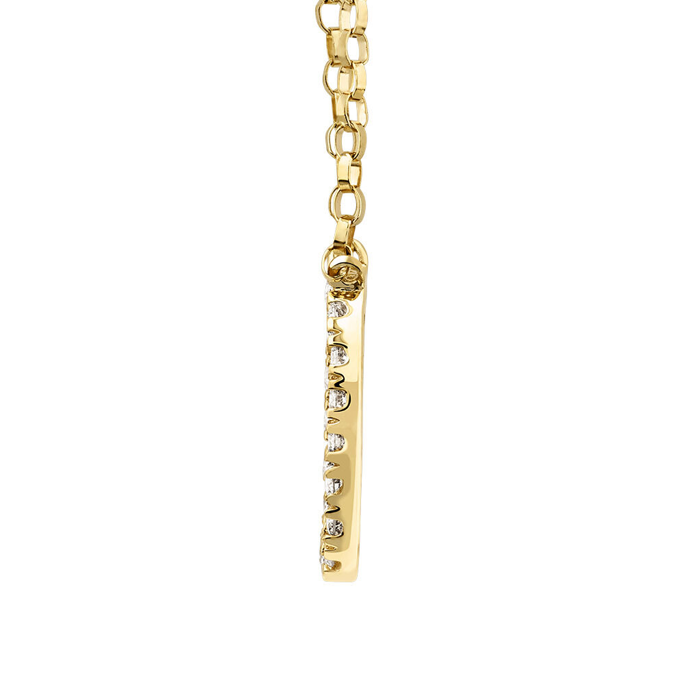 "D" Initial Necklace with 0.10 Carat TW of Diamonds in 10kt Yellow Gold