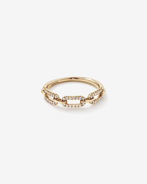 0.20 Carat TW Diamond Paperclip Ring in 10kt Yellow Gold