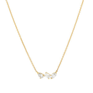 0.50 Carat TW Fancy Cut Laboratory-Grown Diamond Necklace in 10kt Yellow Gold