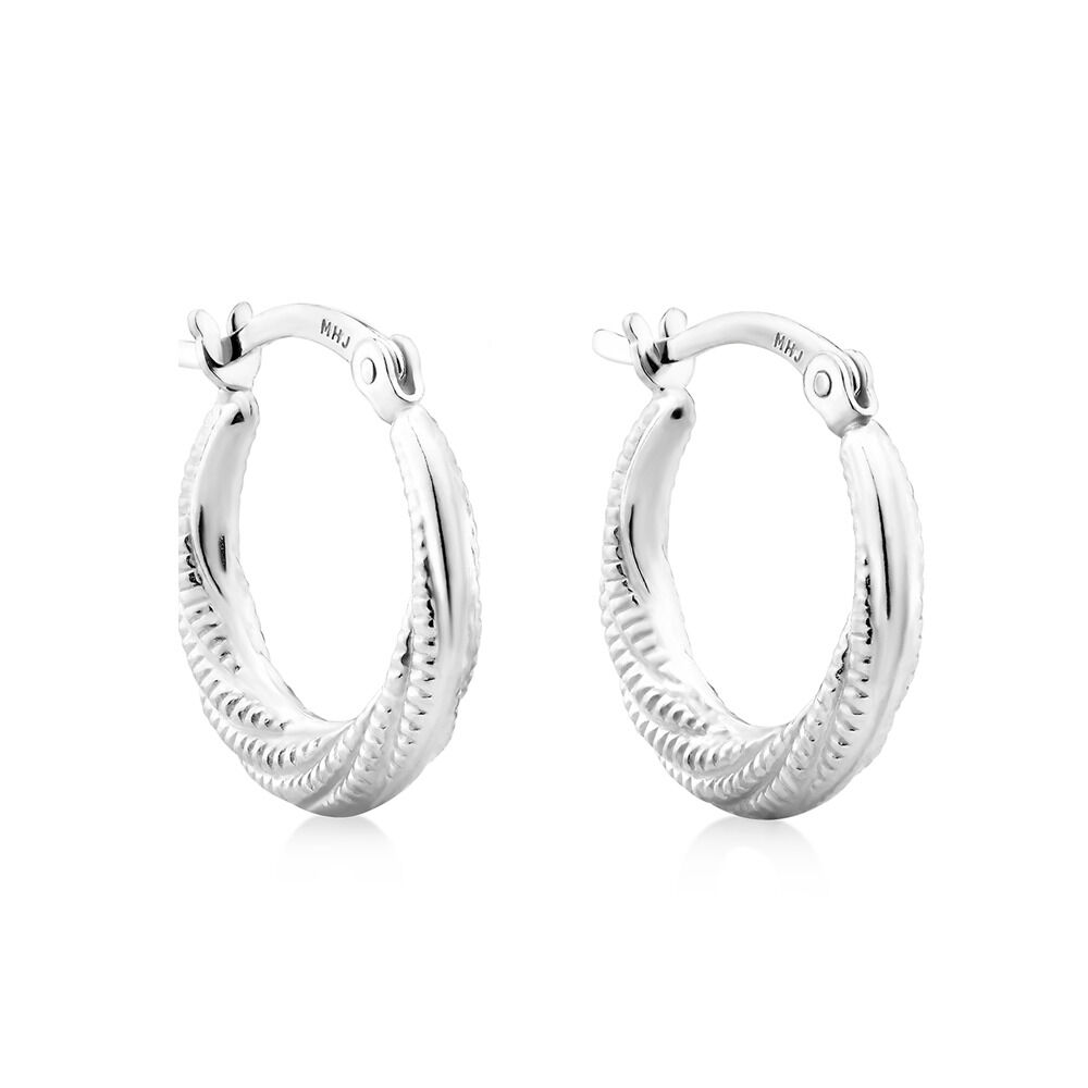 12mm Hoop Earrings in Sterling Silver