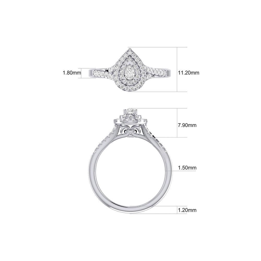 Evermore Bridal Set with 0.60 Carat TW of Diamonds in 10kt White Gold