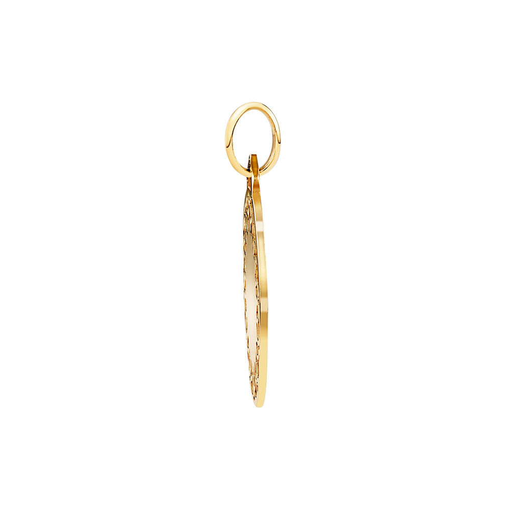 Lace Disc Pendant in 10kt Yellow Gold
