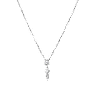 Graduated Drop Necklace with 0.28 Carat TW of Diamonds in 18kt White Gold