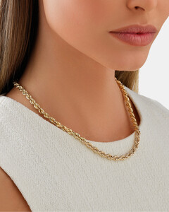 45cm 5mm-5.5mm Width Rope Chain in 10kt Yellow Gold