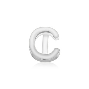 C Initial Single Stud Earring in Sterling Silver