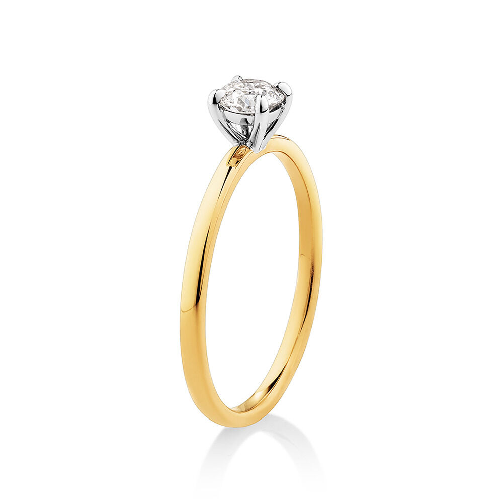 Southern Star Solitaire Engagement Ring with a 0.34 Carat TW Diamond in 18kt Yellow & White Gold