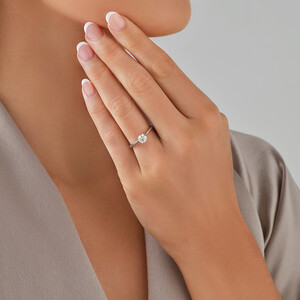 Evermore Certified Solitaire Engagement Ring with a 0.70 Carat TW Diamond in 14kt White Gold