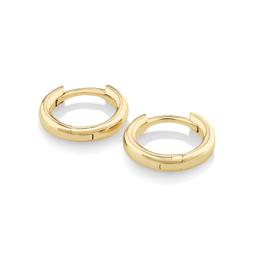 8mm Polished Huggies In 10kt Yellow Gold