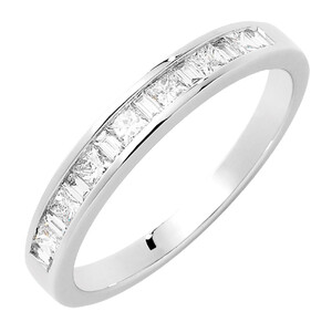 Wedding Band with 0.33 Carat TW of Diamonds in 18kt White Gold