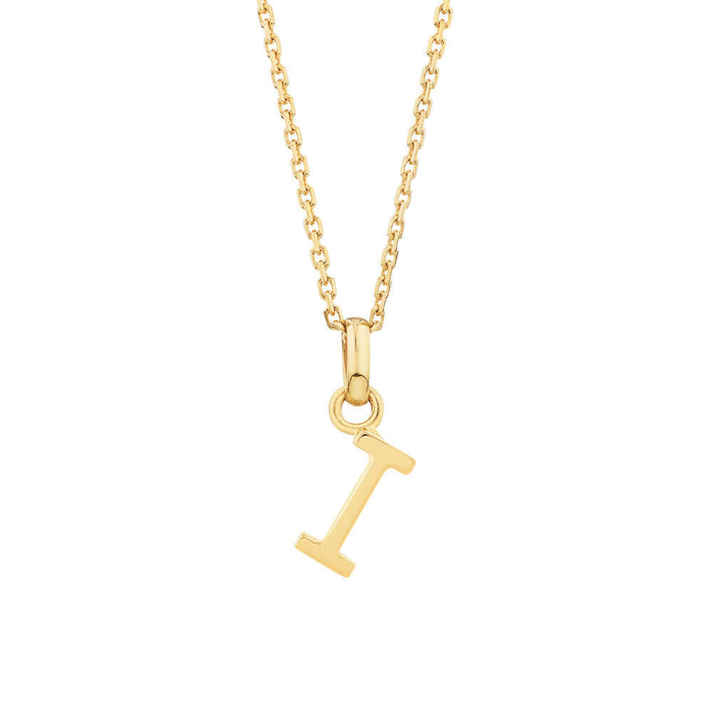 I Initial Pendant in 10kt Yellow Gold