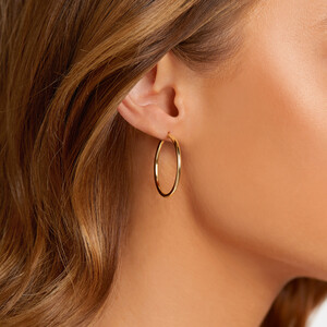 29mm Round Hoop Earrings in 10kt Yellow Gold