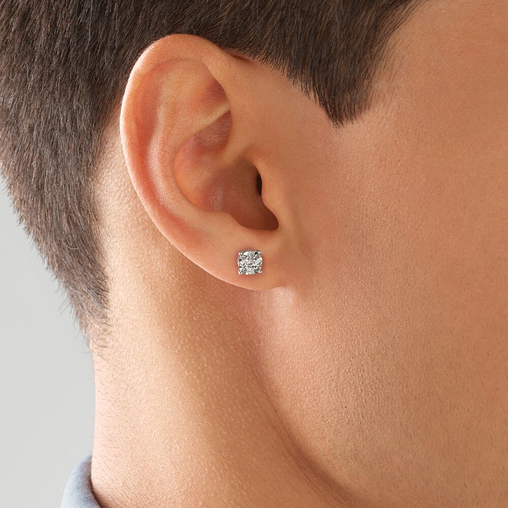 Buy Real Diamond Stud Earrings for Men Mens Diamond Studs Black Online in  India  Etsy
