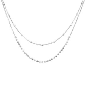 Chaîne à perles en argent et à rangs multiples de 45 cm
