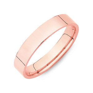 4mm Flat Wedding Band in 10kt Rose Gold