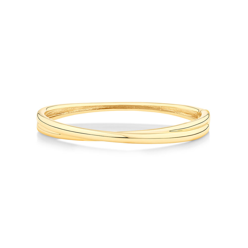 61mm Oval Bold Link Bangle in 10kt Yellow Gold