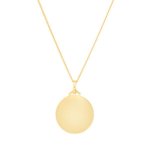 Engravable Disc Pendant In 10kt Yellow Gold