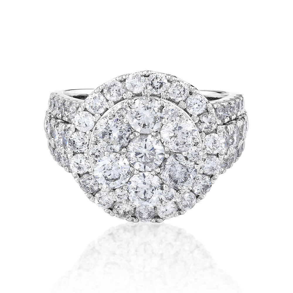 Halo Ring with 4 Carat Of Diamonds in 10kt White Gold
