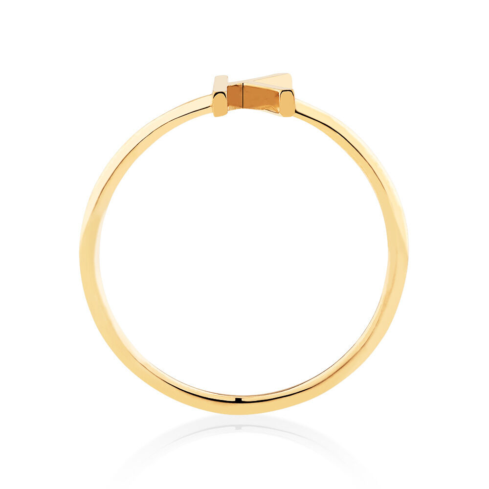 K Initial Ring in 10kt Yellow Gold