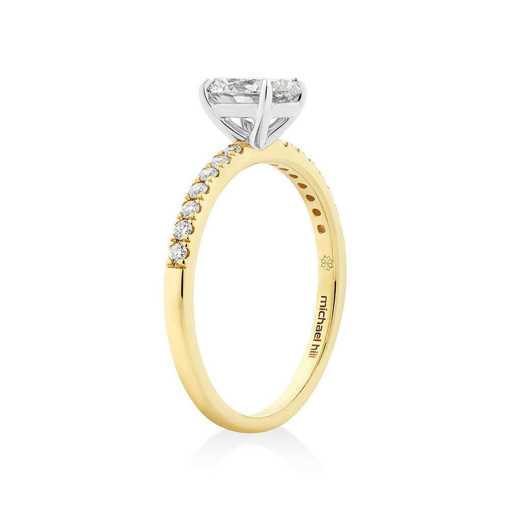 Southern Star Engagement Ring with 0.85 Carat TW of Diamonds in 18kt Yellow & White Gold
