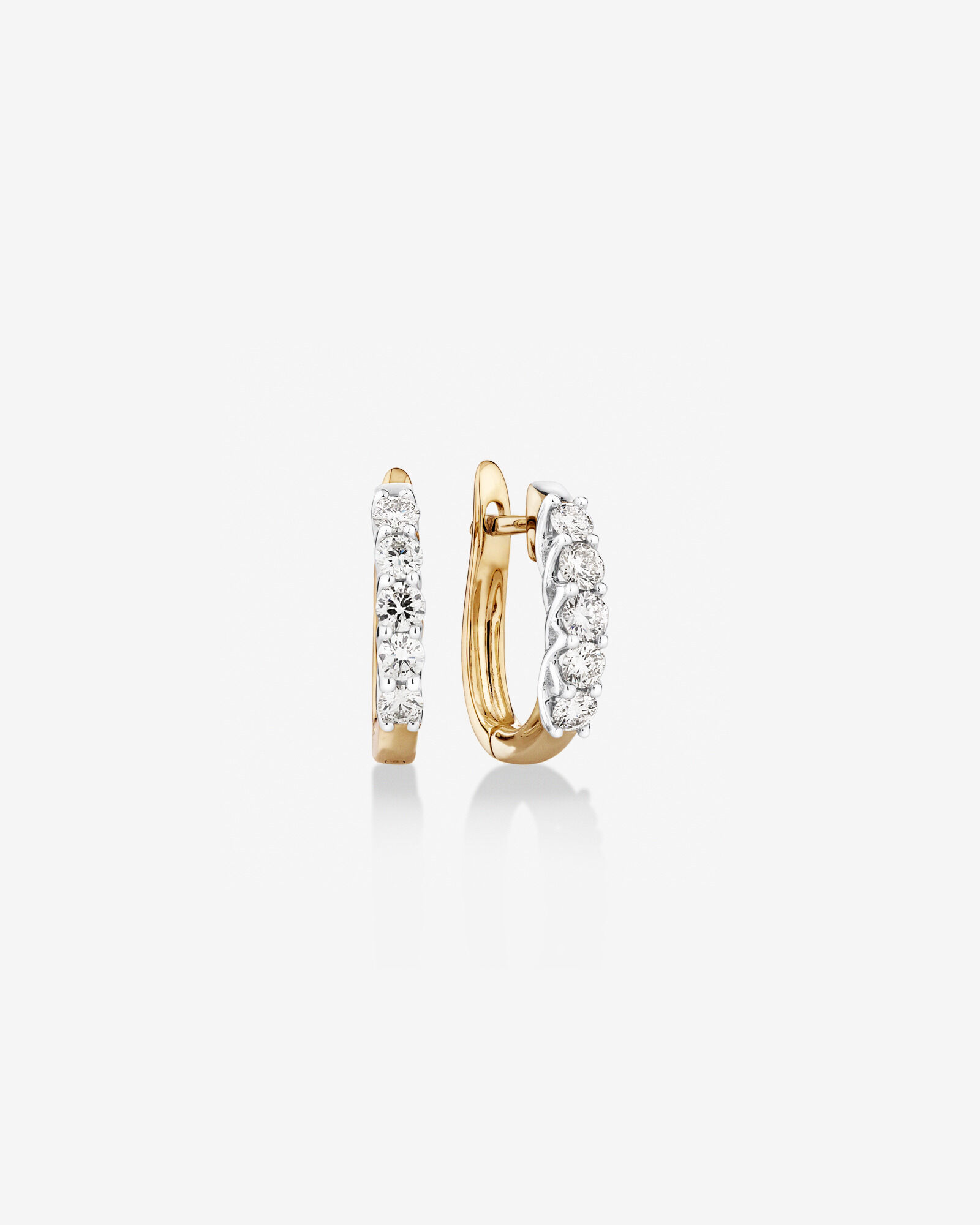 Hoop earrings with one diamond shop