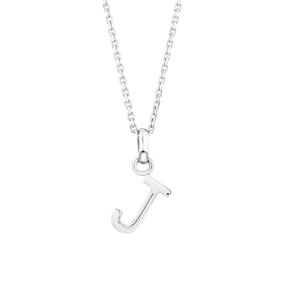 "J" Initial Pendant in Sterling Silver