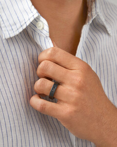 6mm Black Titanium Ring with Enhanced Black Diamonds